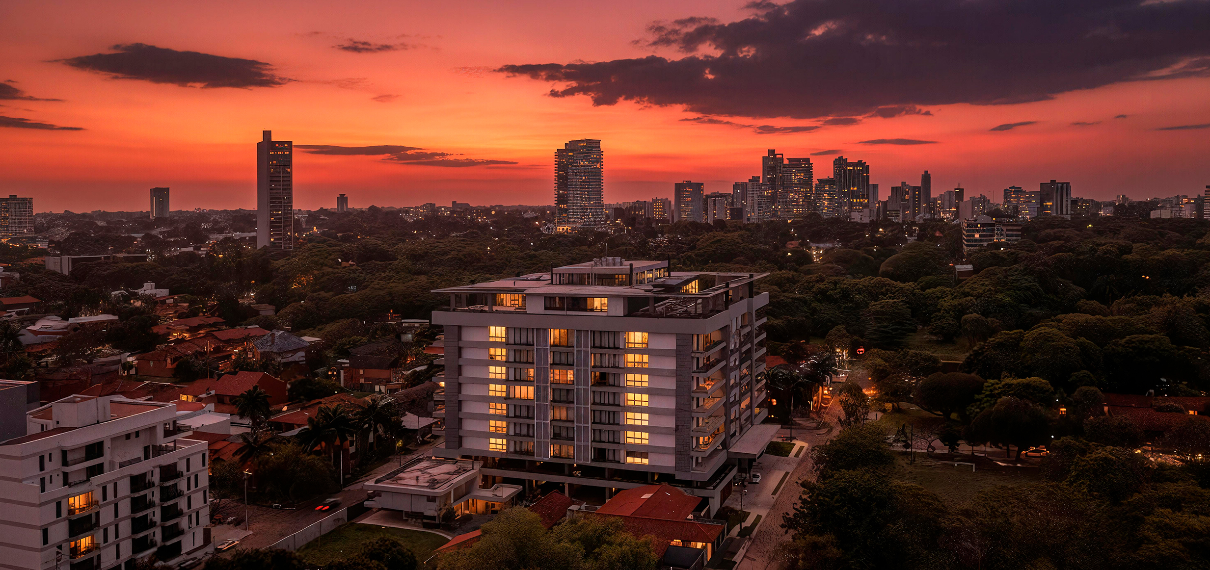 Vista exterior edificio premium
